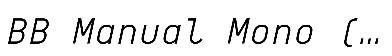 BB Manual Mono (Pro) Text Semi Regular Italic